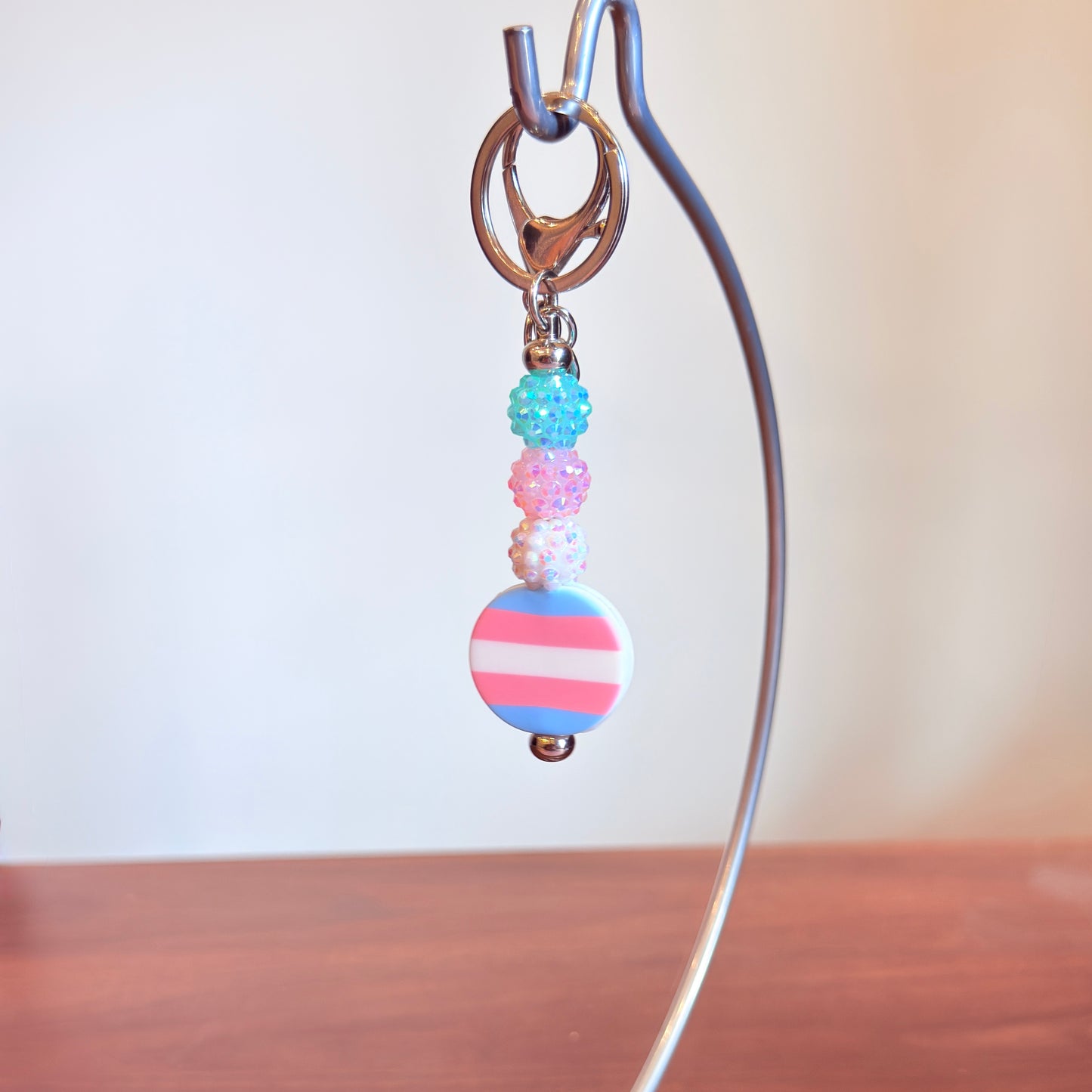 Transgender Pride Beaded Keychain/Bag Charm - LGBTQIA+ Gift