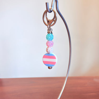 Transgender Pride Beaded Keychain/Bag Charm - LGBTQIA+ Gift