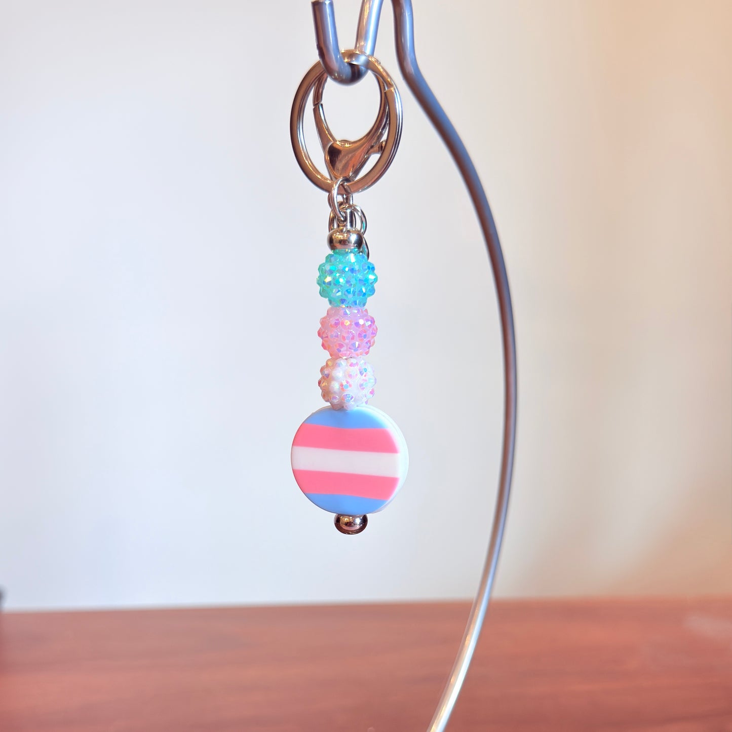 Transgender Pride Beaded Keychain/Bag Charm - LGBTQIA+ Gift