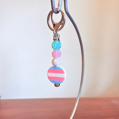 Transgender Pride Beaded Keychain/Bag Charm - LGBTQIA+ Gift