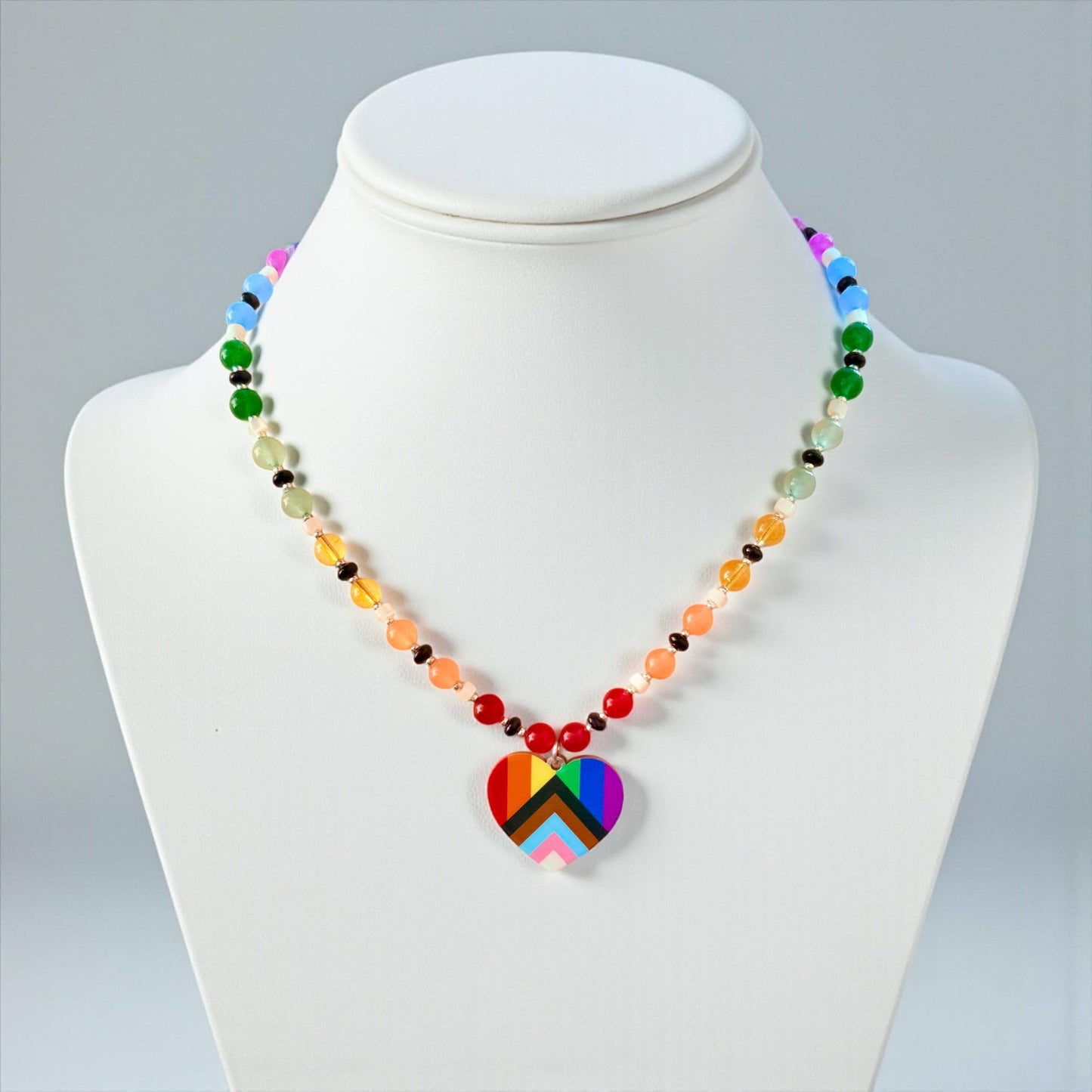 Pride Ally Pendant - Handmade Beaded Gemstone Statement Piece