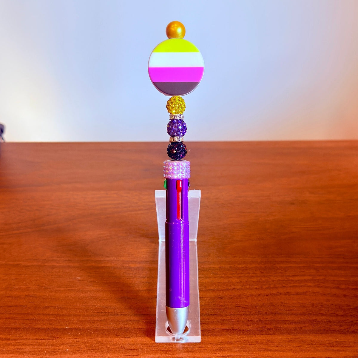 Nonbinary Pride 4-in-1 Beaded Pen