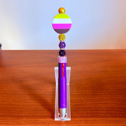 Nonbinary Pride 4-in-1 Beaded Pen