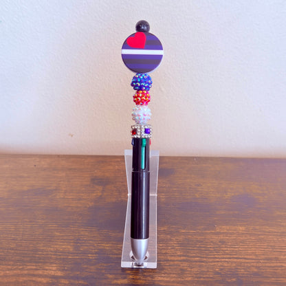 Leather Pride 4-in-1 Beaded Pen