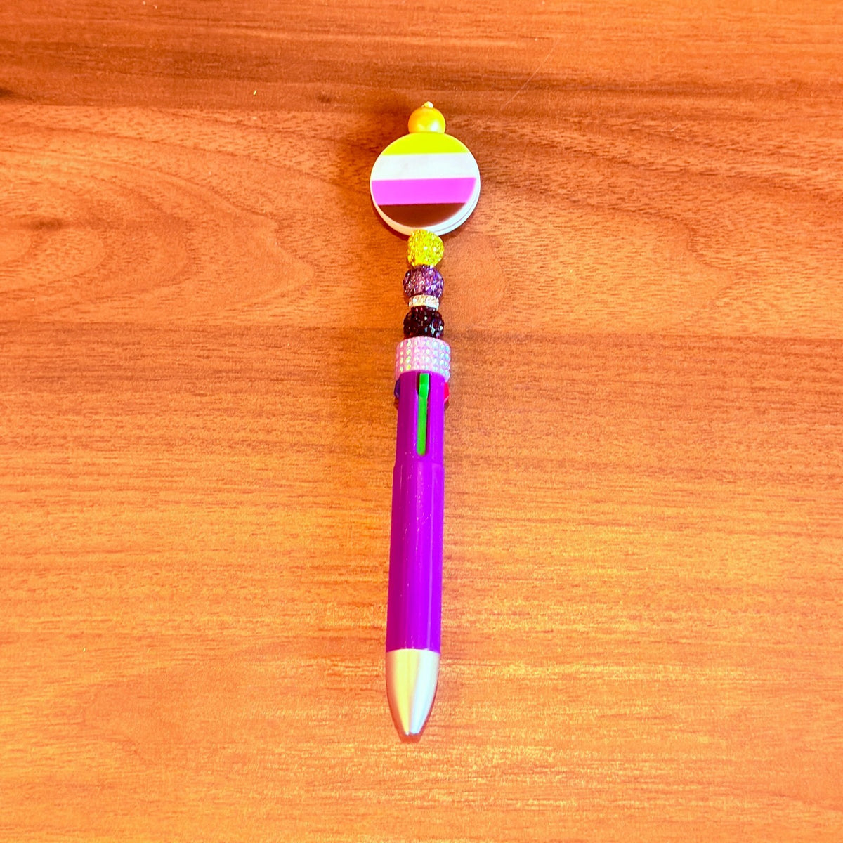 Nonbinary Pride 4-in-1 Beaded Pen