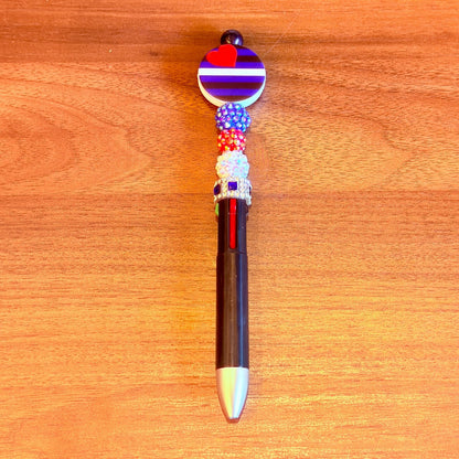 Leather Pride 4-in-1 Beaded Pen