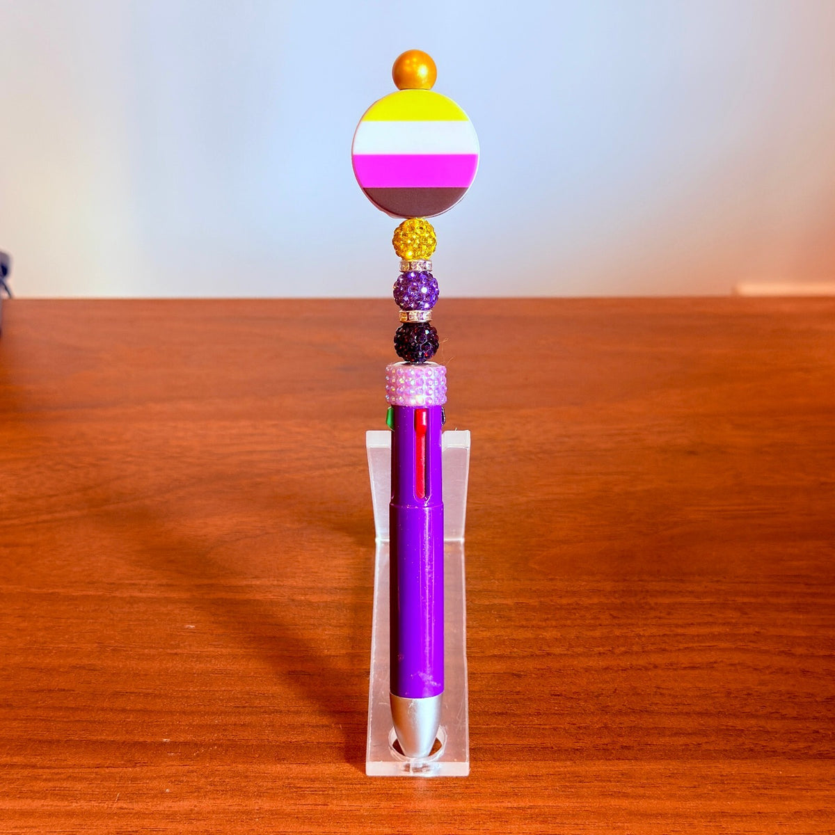 Nonbinary Pride 4-in-1 Beaded Pen