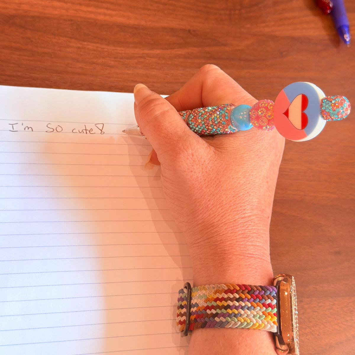 Ageplay Pride Beaded Pen | Super Sparkly Retractable Pen