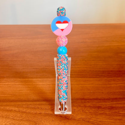 Ageplay Pride Beaded Pen | Super Sparkly Retractable Pen
