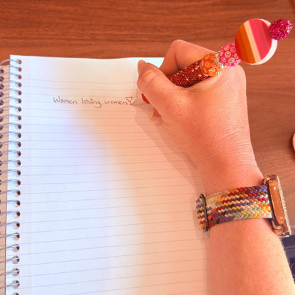 Lesbian Pride Beaded Pen | LGBTQIA Gift