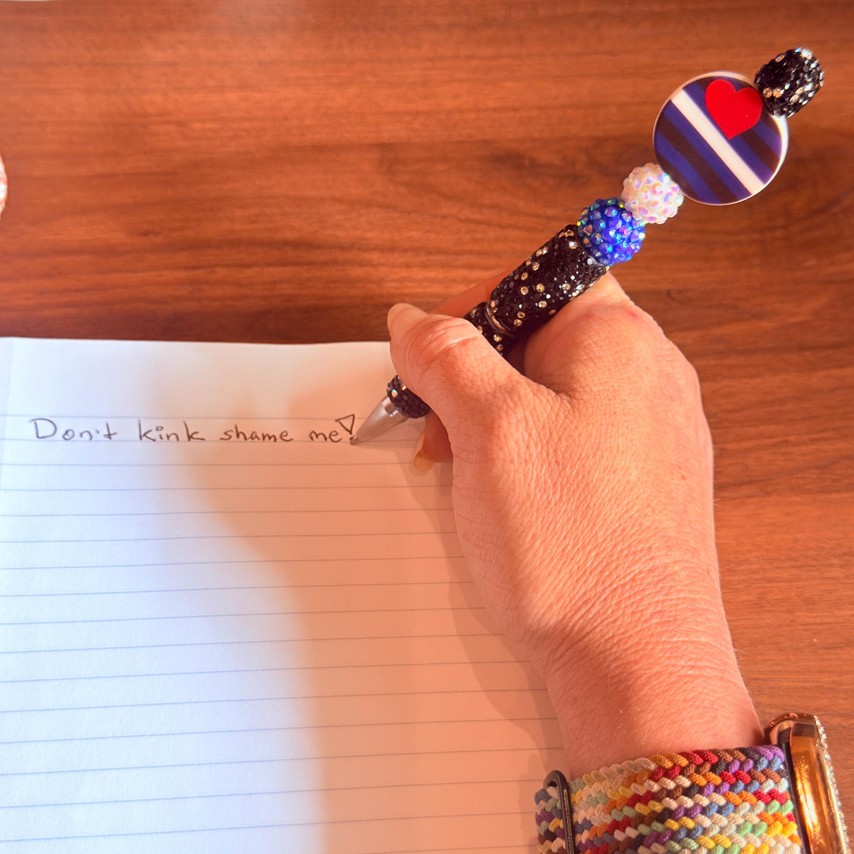 BDSM Pride Beaded Pen | Super Sparkly Retractable Pen