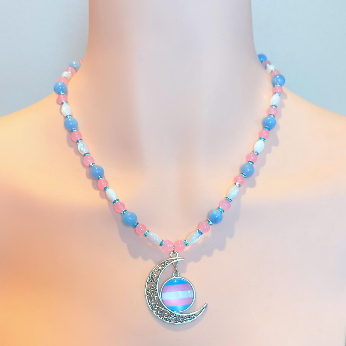Transgender Pride Crescent LGBTQ Necklace