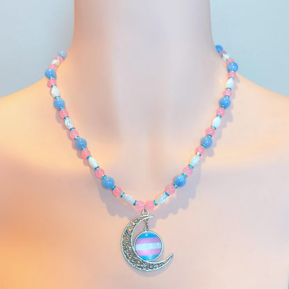 Transgender Pride Crescent LGBTQ Necklace