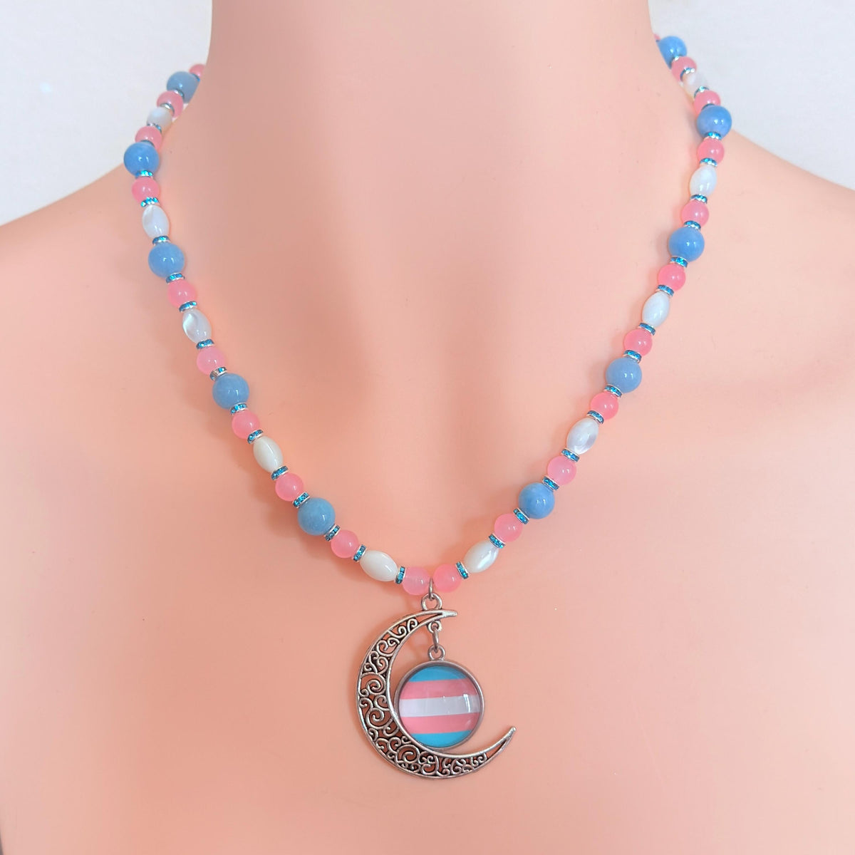 Transgender Pride Crescent LGBTQ Necklace