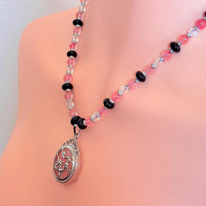 Dragon Pendant Quartz Stone Gemstone Beaded Necklace