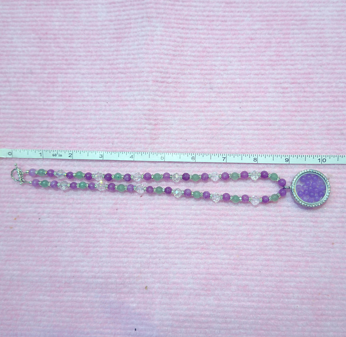 Floating Locket Gemstone Beaded Necklace