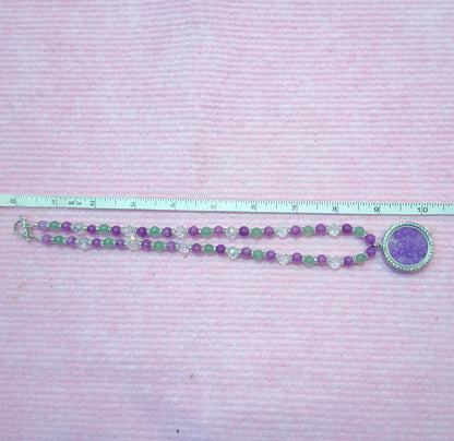 Floating Locket Gemstone Beaded Necklace