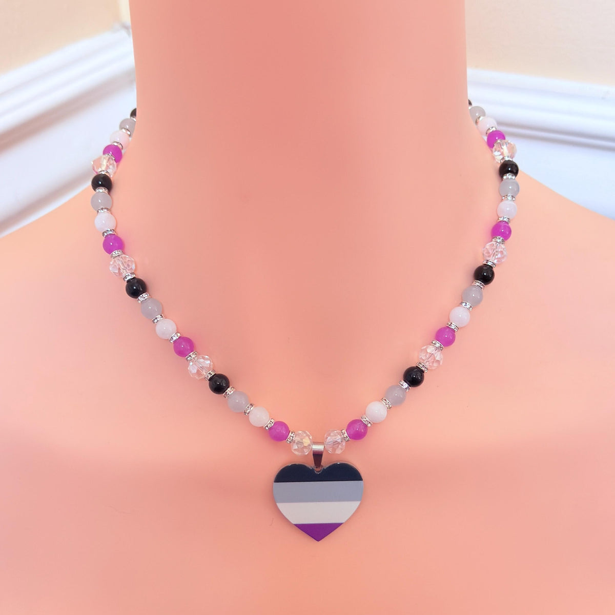 Asexual Pride LGBTQ Gemstone Necklace
