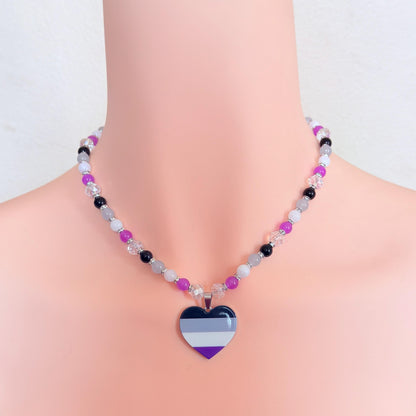 Asexual Pride LGBTQ Gemstone Necklace