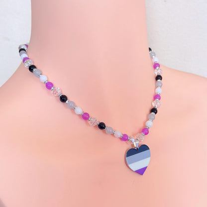 Asexual Pride LGBTQ Gemstone Necklace