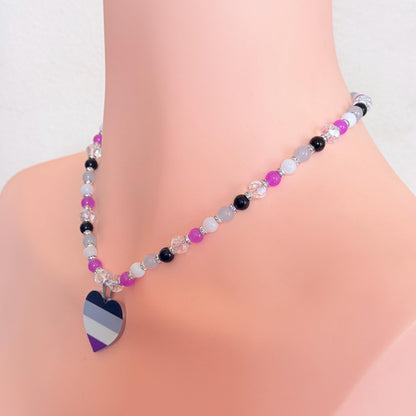 Asexual Pride LGBTQ Gemstone Necklace