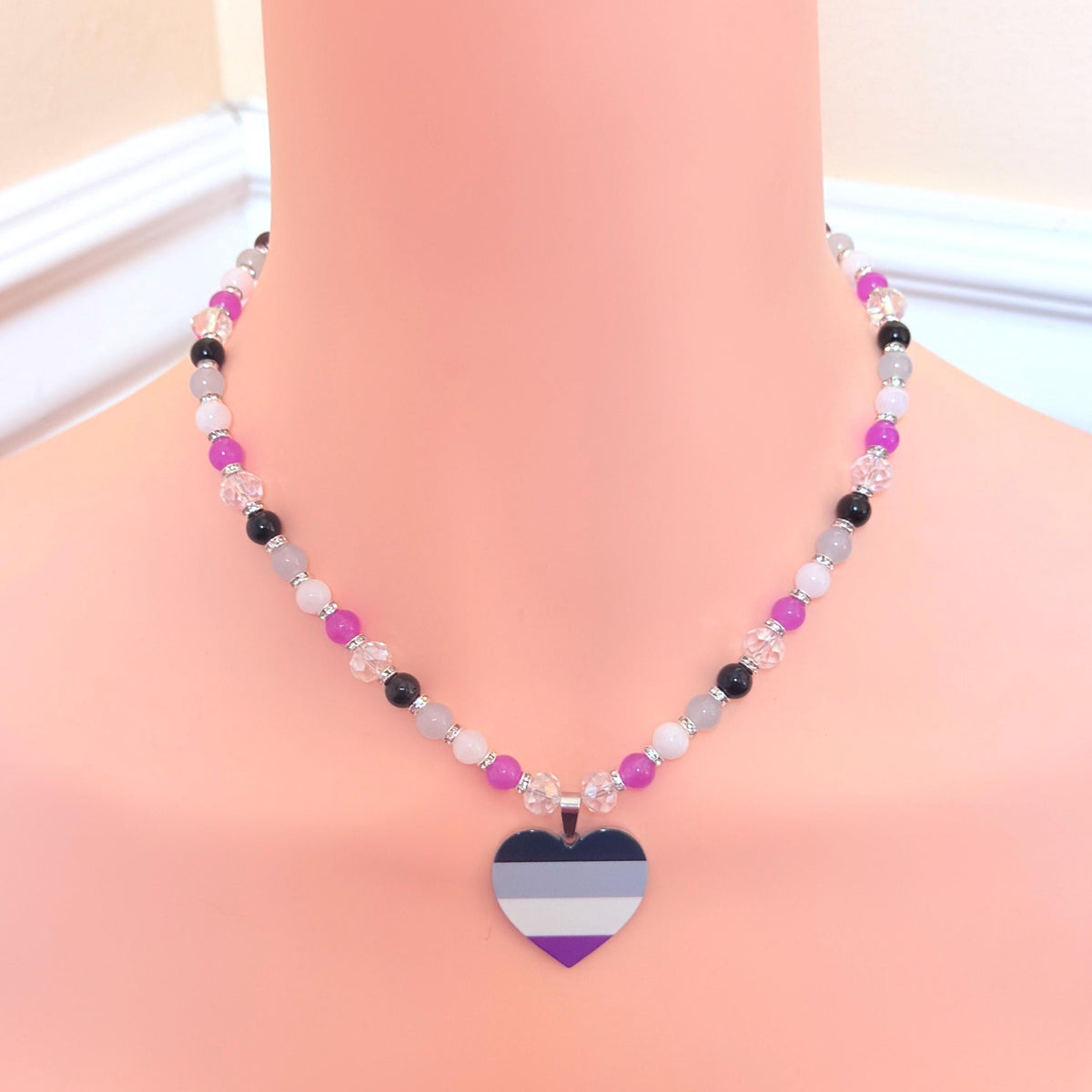 Asexual Pride LGBTQ Gemstone Necklace