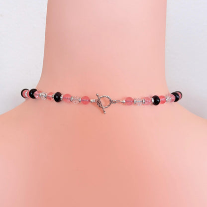 Dragon Pendant Quartz Stone Gemstone Beaded Necklace