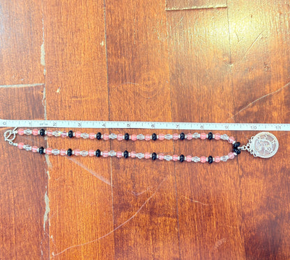Dragon Pendant Quartz Stone Gemstone Beaded Necklace