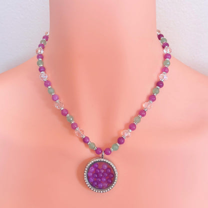 Floating Locket Gemstone Beaded Necklace