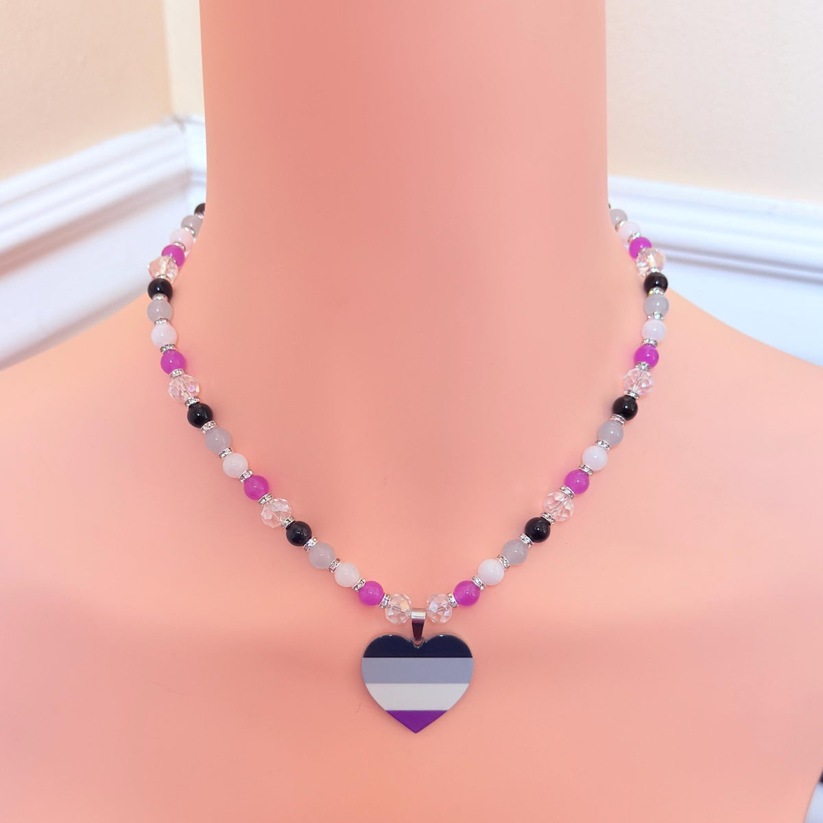 Asexual Pride LGBTQ Gemstone Necklace