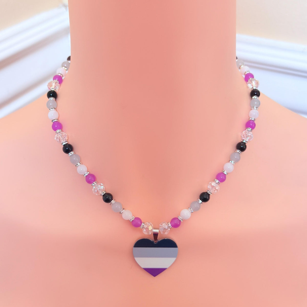 Asexual Pride LGBTQ Gemstone Necklace