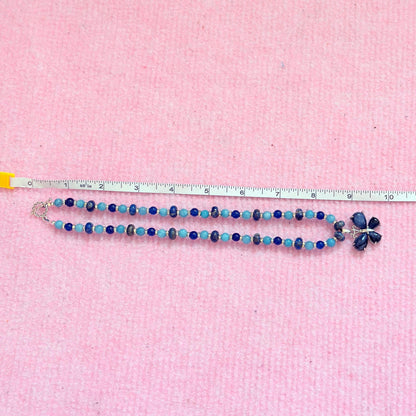 Butterfly Lapis Lazuli Pendant Gemstone Beaded Necklace