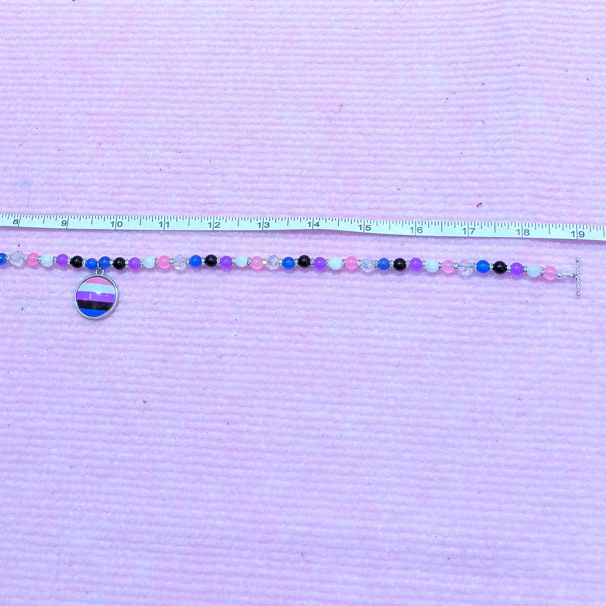 Genderfluid Pride LGBTQ Gemstone Beaded Necklace