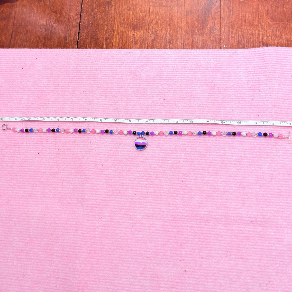 Genderfluid Pride LGBTQ Gemstone Beaded Necklace
