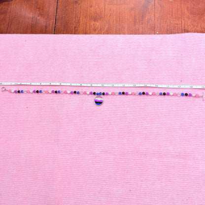 Genderfluid Pride LGBTQ Gemstone Beaded Necklace