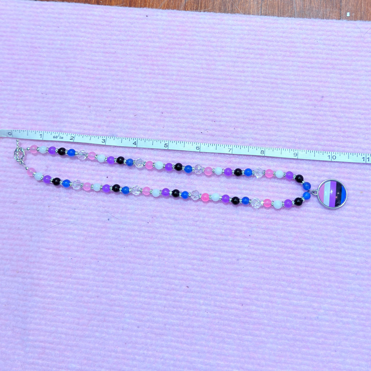 Genderfluid Pride LGBTQ Gemstone Beaded Necklace