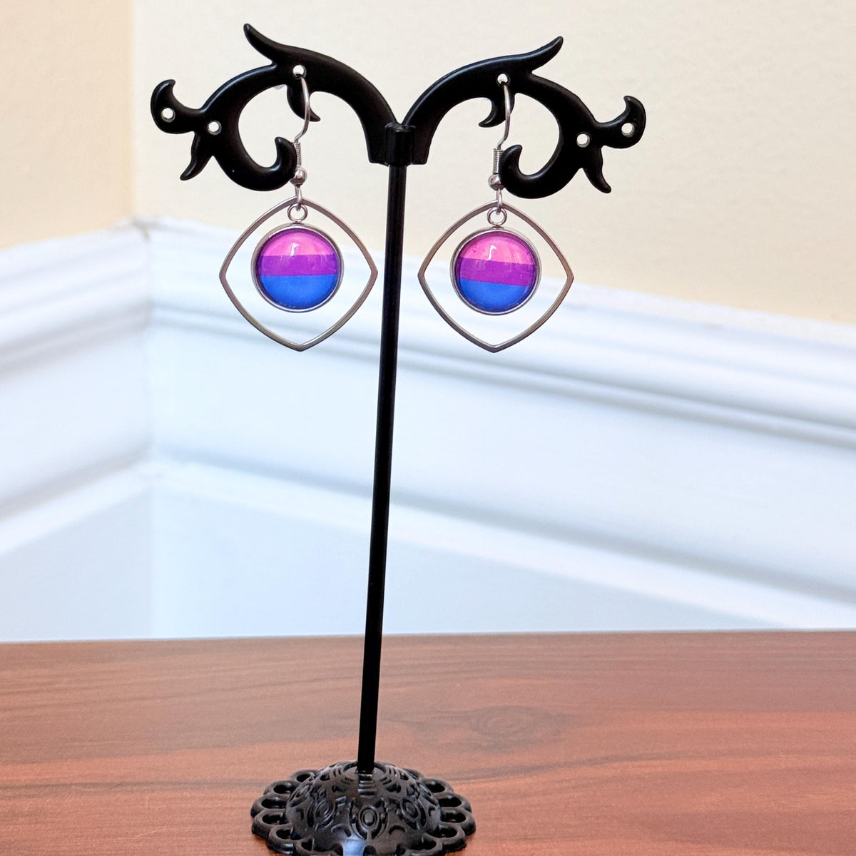 Bisexual Pride LGBTQ Necklace and Earring Set