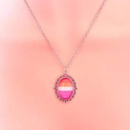 Lesbian Pride LGBTQ Necklace and Earring Set