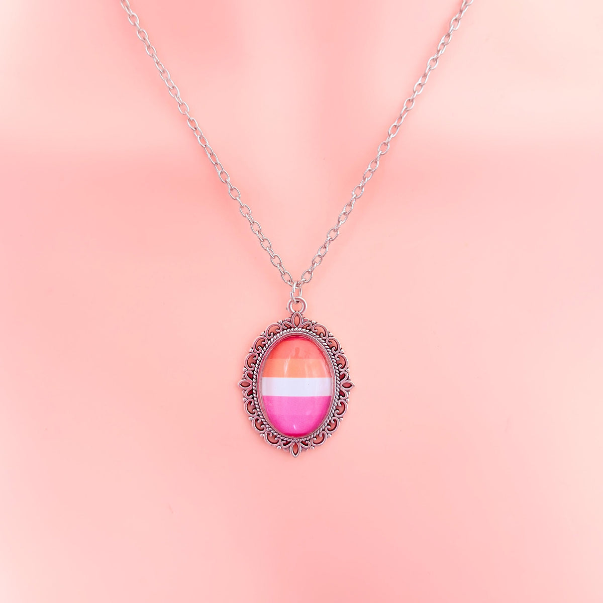 Lesbian Pride LGBTQ Necklace and Earring Set