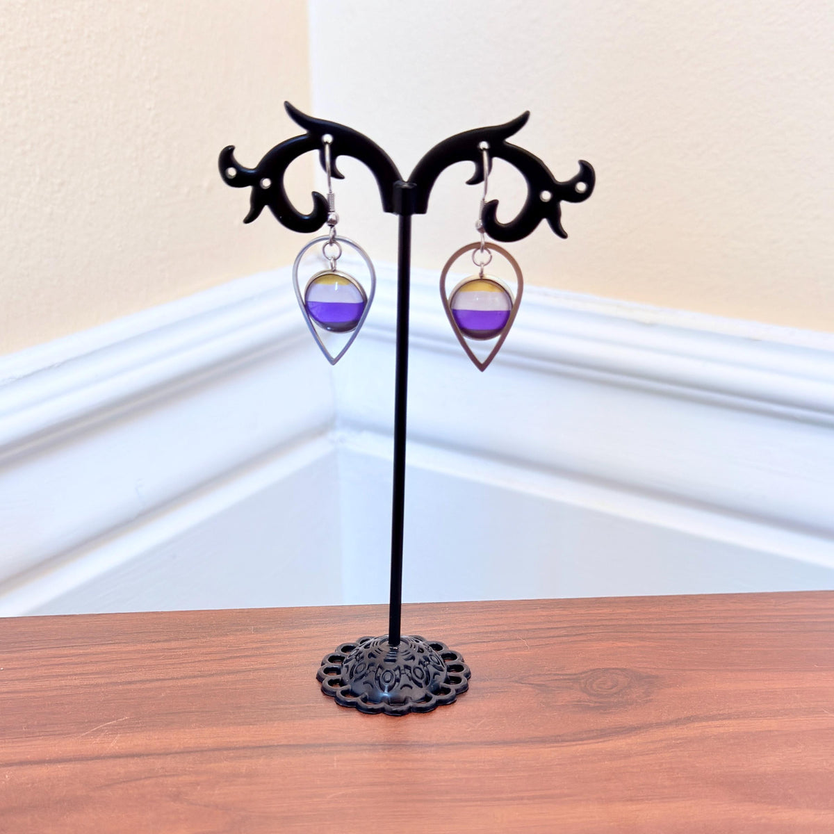 Nonbinary Pride LGBTQ Necklace and Earring Set