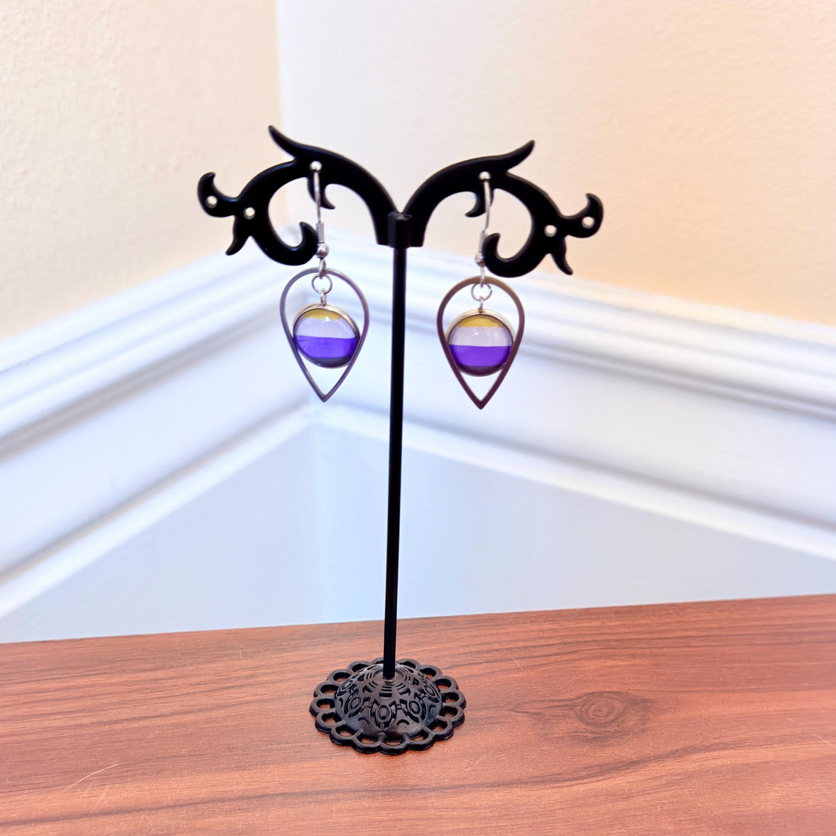 Nonbinary Pride LGBTQ Necklace and Earring Set
