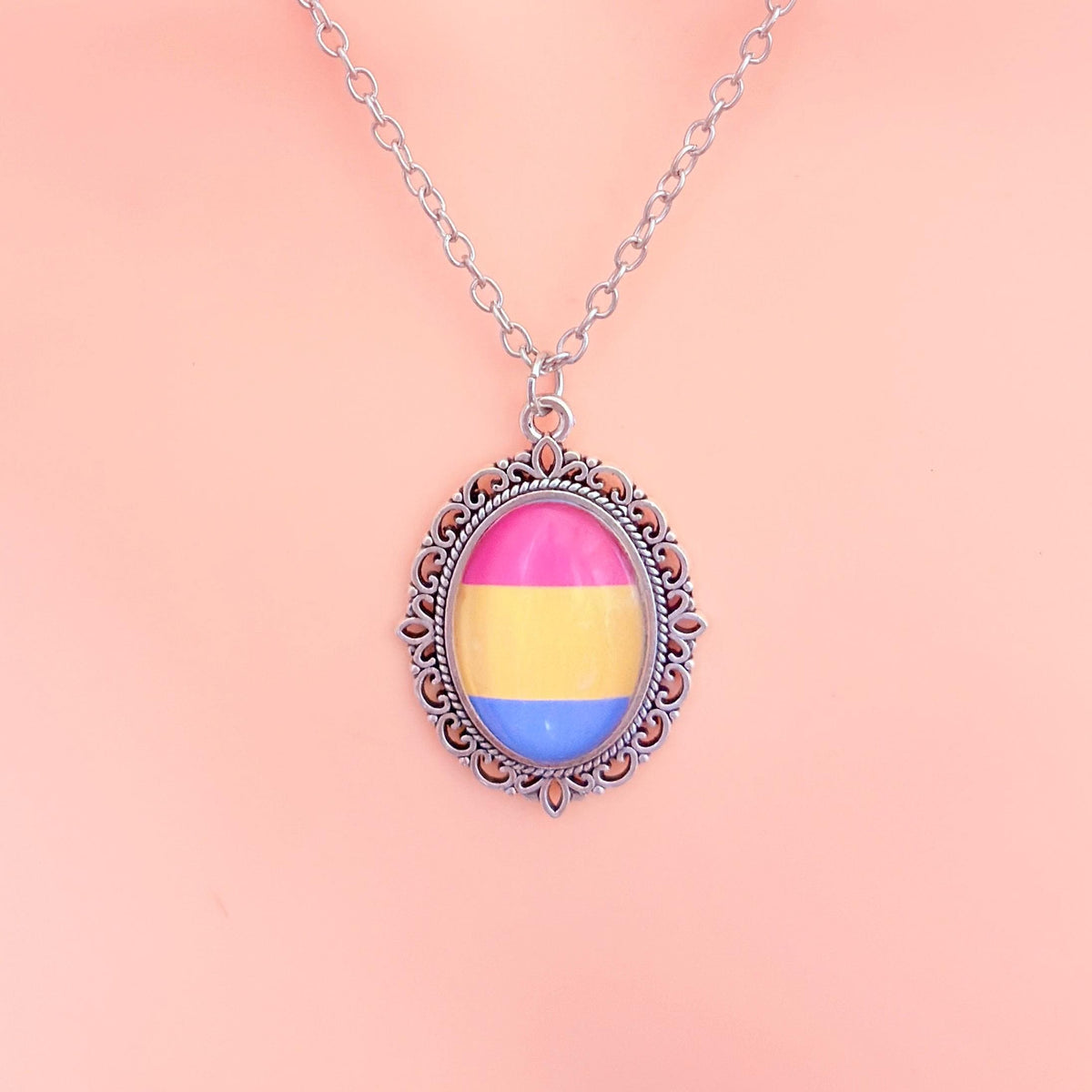 Pansexual Pride LGBTQ Necklace and Earring Set
