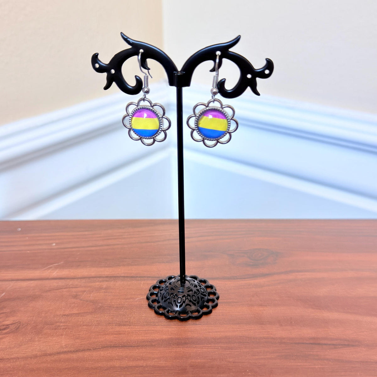 Pansexual Pride LGBTQ Necklace and Earring Set