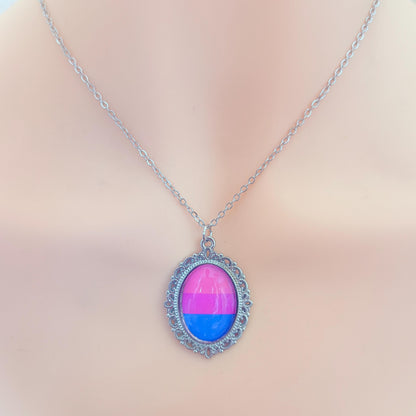 Bisexual Pride LGBTQ Necklace and Earring Set