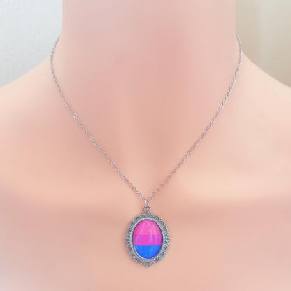 Bisexual Pride LGBTQ Necklace and Earring Set