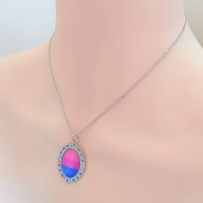 Bisexual Pride LGBTQ Necklace and Earring Set