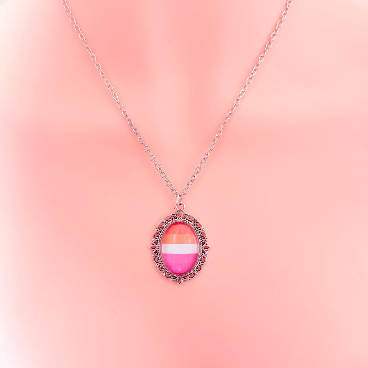 Lesbian Pride LGBTQ Necklace and Earring Set