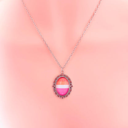 Lesbian Pride LGBTQ Necklace and Earring Set