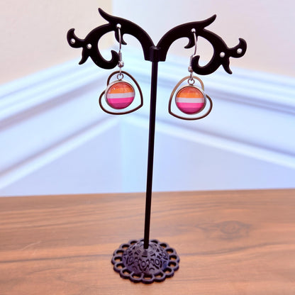 Lesbian Pride LGBTQ Necklace and Earring Set