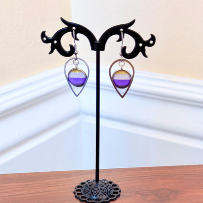Nonbinary Pride LGBTQ Necklace and Earring Set